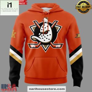 Anaheim Ducks x Hello Kitty Plush Pack Special All Over Print Unisex Hoodie