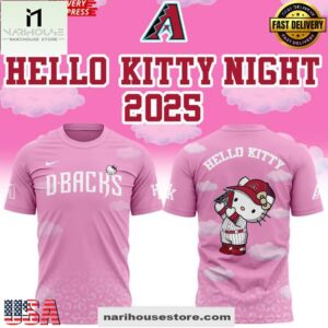 Arizona Diamondbacks x Hello Kitty Night 2025 3D Shirt