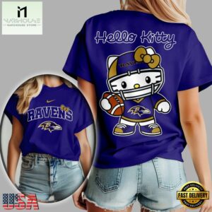 Baltimore Ravens NFL x Hello Kitty All Over Print Shirt