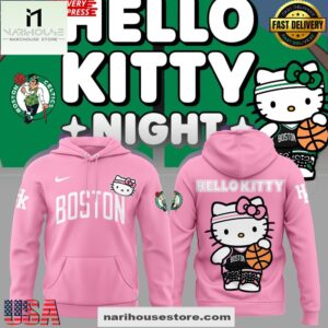Boston Celtics x Hello Kitty Limited Edition Pink All Over Print Hoodie Shirt
