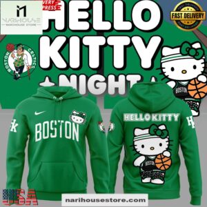 Boston Celtics x Hello Kitty Night Edition All Over Print Hoodie Shirt