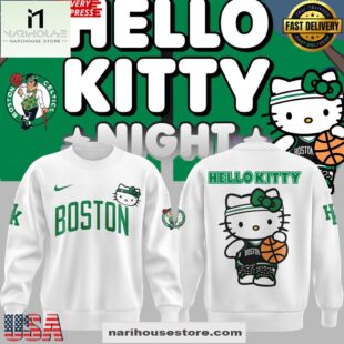 Boston Celtics x Hello Kitty Special Edition White Sweatshirt