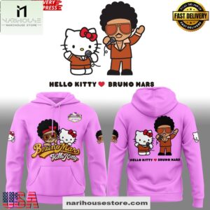 Bruno Mars x Hello Kitty Las 50th Anniversary Special All Over Print Hoodie Shirt