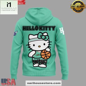 Charlotte Hornets x Hello Kitty Night Special All Over Print Unisex Hoodie