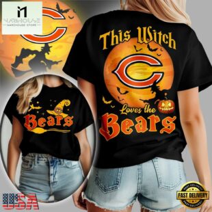 Chicago Bears 2025 NFL Halloween Witch Unisex 3D Shirt