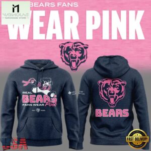 Chicago Bears New 2025 Real Bears Fans Wear Pink Hoodie