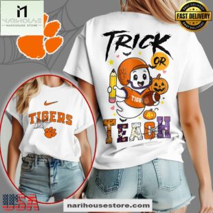 Clemson Tigers NCAA Halloween Trick Or Teach T-Shirt