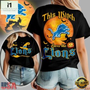 Detroit Lions 2025 NFL Halloween Witch Unisex 3D Shirt