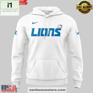Detroit Lions x Hello Kitty 2025 White 3D Hoodie Shirt