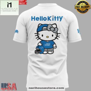 Detroit Lions x Hello Kitty 2025 White Unisex 3D Shirt
