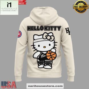 Detroit Pistons Hello Kitty Night Cream All Over Print Unisex Hoodie