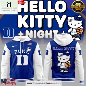 Duke Blue Devils Basketball x Hello Kitty Night All Over Print Hoodie Shirt