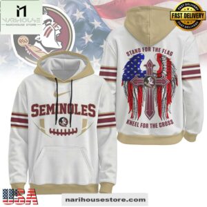 Florida State Seminoles NCAA Stand For The Flag Kneel For The Cross Hoodie