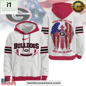 Georgia Bulldogs NCAA Stand For The Flag Kneel For The Cross Hoodie