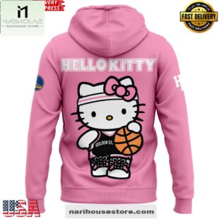 Golden State Warriors x Hello Kitty 2025 Pink All Over Print Unisex Hoodie