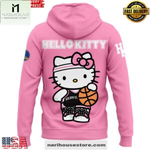 Golden State Warriors x Hello Kitty 2025 Pink All Over Print Unisex Hoodie