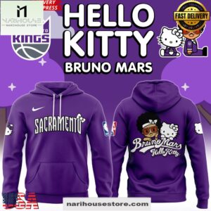 Hello Kitty Bruno Mars Sacramento Kings All Over Print Hoodie Shirt