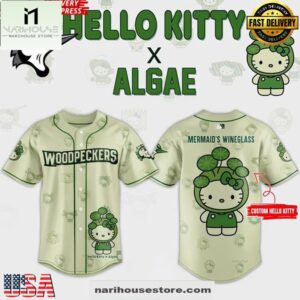 Hello Kitty x Algae Woodpeckers Limited Edition Baseball Jersey Shirt
