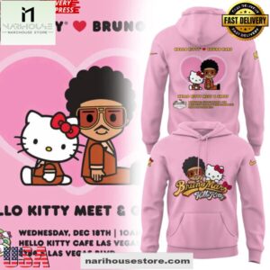 Hello Kitty x Bruno Mars Meet & Greet Pink All Over Print Hoodie Shirt