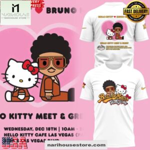 Hello Kitty x Bruno Mars Meet & Greet White Unisex 3D Shirt