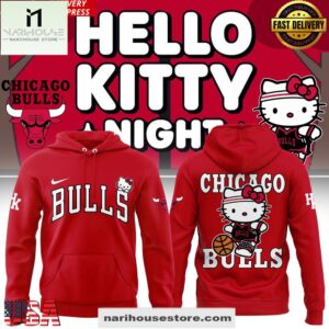 Hello Kitty x Chicago Bulls 2025 All Over Print Unisex Hoodie