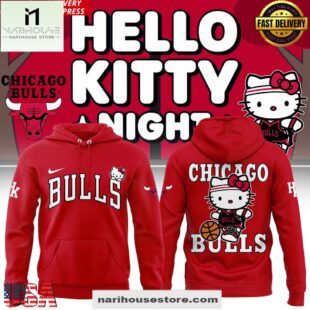 Hello Kitty x Chicago Bulls 2025 All Over Print Unisex Hoodie