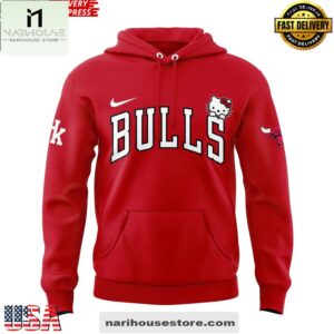 Hello Kitty x Chicago Bulls 2025 All Over Print Unisex Hoodie