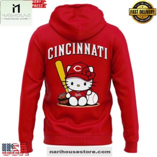 Hello Kitty x Cincinnati Reds Edition All Over Print Unisex Hoodie