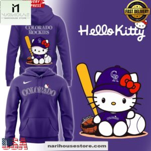 Hello Kitty x Colorado Rockies Edition All Over Print Unisex Hoodie