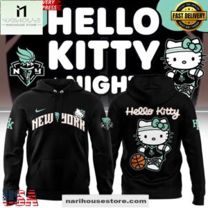 Hello Kitty x New York Liberty Black Special 3D Hoodie Shirt