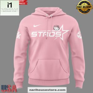 Houston Astros The Next Frontier x Hello Kitty 2025 Pink All Over Print Unisex Hoodie