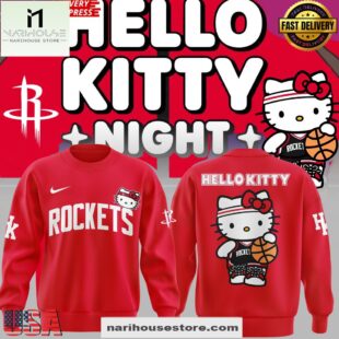 Houston Rockets Hello Kitty Night Edition Red Sweatshirt