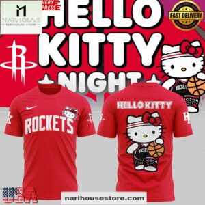 Houston Rockets Hello Kitty Night Edition Red Unisex 3D Shirt