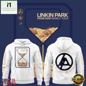 Linkin Park Omaha August 29 2025 Tour White Hoodie