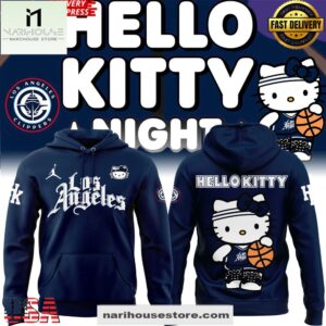 Los Angeles Clippers Hello Kitty Night Limited All Over Print Unisex Hoodie