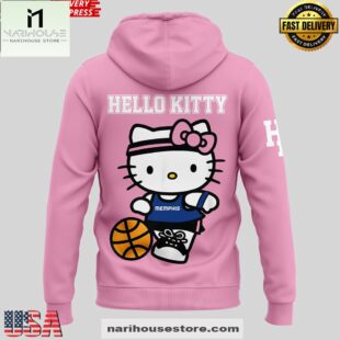 Memphis Grizzlies x Hello Kitty 2025 Pink All Over Print Unisex Hoodie