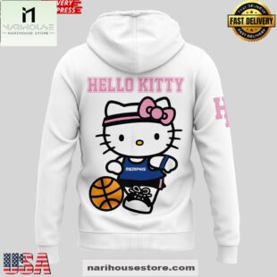 Memphis Grizzlies x Hello Kitty 2025 White All Over Print Unisex Hoodie