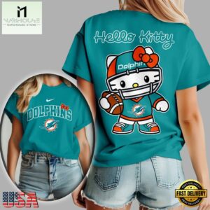 Miami Dolphins NFL x Hello Kitty All Over Print Shirt