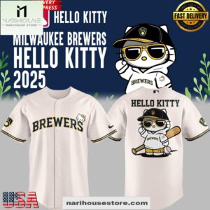Milwaukee Brewers x Hello Kitty 2025 Baseball Jersey Shirt
