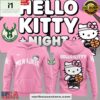 Milwaukee Bucks x Hello Kitty Night Limited Pink All Over Print Hoodie Shirt