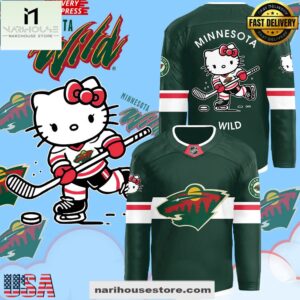 Minnesota Wild x Hello Kitty 50th Anniversary Limited Hockey Jersey
