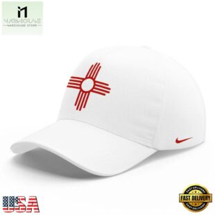 New Mexico Lobos Wordmark Logo Uniform White Cap