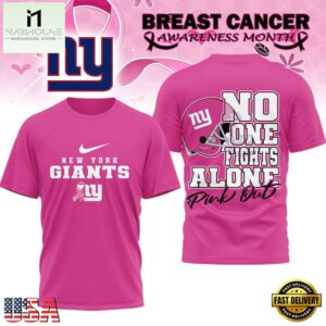 New York Giants 2025 NFL Breast Cancer October Limited Edition 3D Shirt