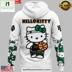 Notre Dame Fighting Irish Collab Hello Kitty 2025 White All Over Print Unisex Hoodie