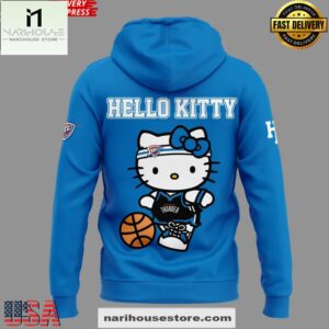 Oklahoma City Thunder x Hello Kitty 2025 Blue All Over Print Unisex Hoodie