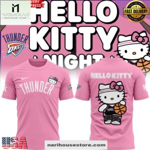 Oklahoma City Thunder x Hello Kitty 2025 Pink 3D Shirt
