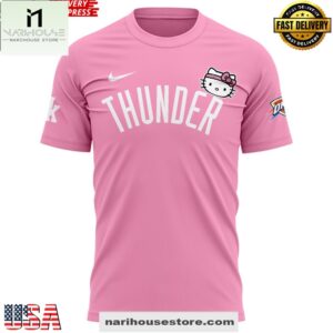 Oklahoma City Thunder x Hello Kitty 2025 Pink 3D Shirt
