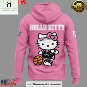 Oklahoma City Thunder x Hello Kitty 2025 Pink All Over Print Unisex Hoodie