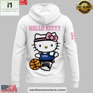 Oklahoma City Thunder x Hello Kitty 2025 White All Over Print Unisex Hoodie
