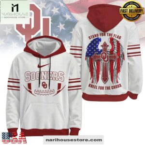 Oklahoma Sooners NCAA Stand For The Flag Kneel For The Cross Hoodie
